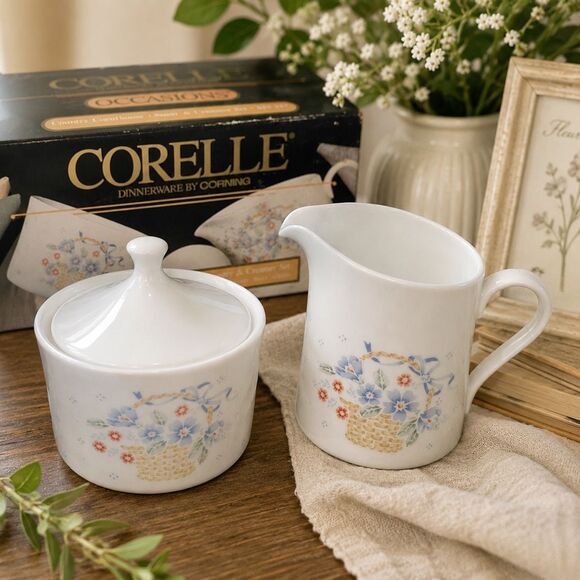 Corelle Other - Corelle Sugar & Creamer Set 619-337 - "Country Cornflower" new vintage